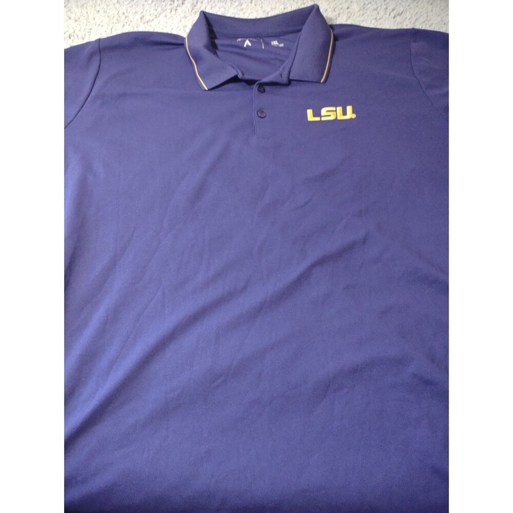 Antigua LSU Tigers Polo Shirt 3XL Purple Gold Logo Men’s